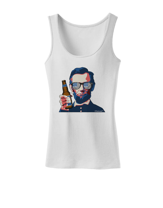 Abraham Drinkoln Womens Petite Tank Top-TooLoud-White-X-Small-Davson Sales