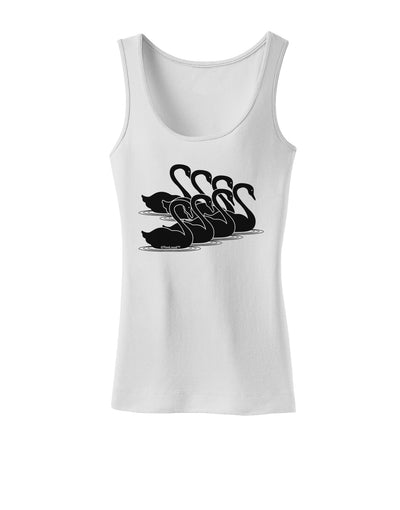 Seven Swans A Swimming Womens Tank Top-Womens Tank Tops-TooLoud-White-X-Small-Davson Sales