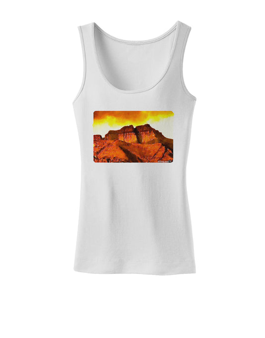 San Juan Mountain Range CO Womens Petite Tank Top-TooLoud-White-X-Small-Davson Sales