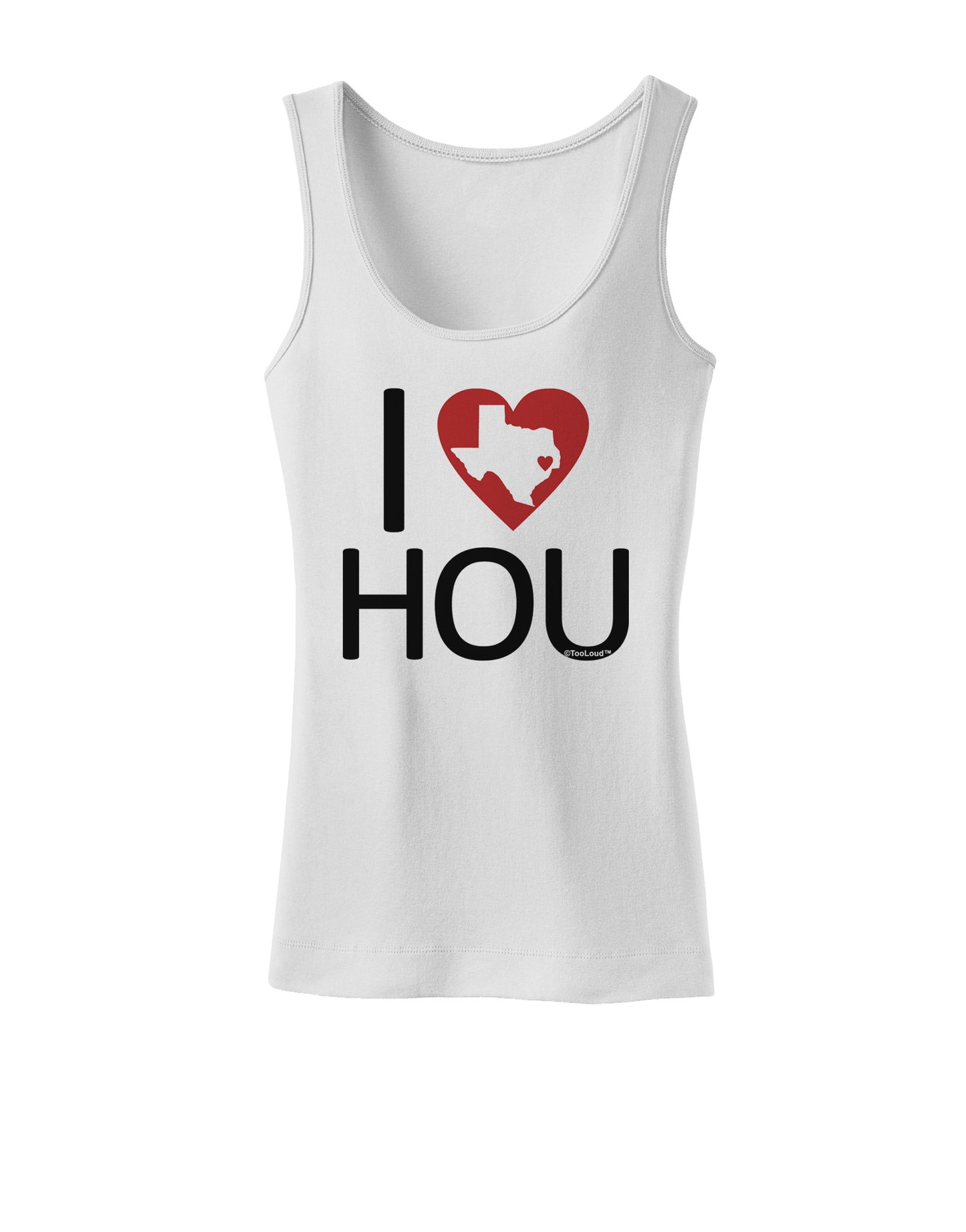 I Heart Houston Womens Petite Tank Top-TooLoud-White-X-Small-Davson Sales