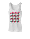 Christmas Red and Green Houndstooth Womens Tank Top-Womens Tank Tops-TooLoud-White-X-Small-Davson Sales