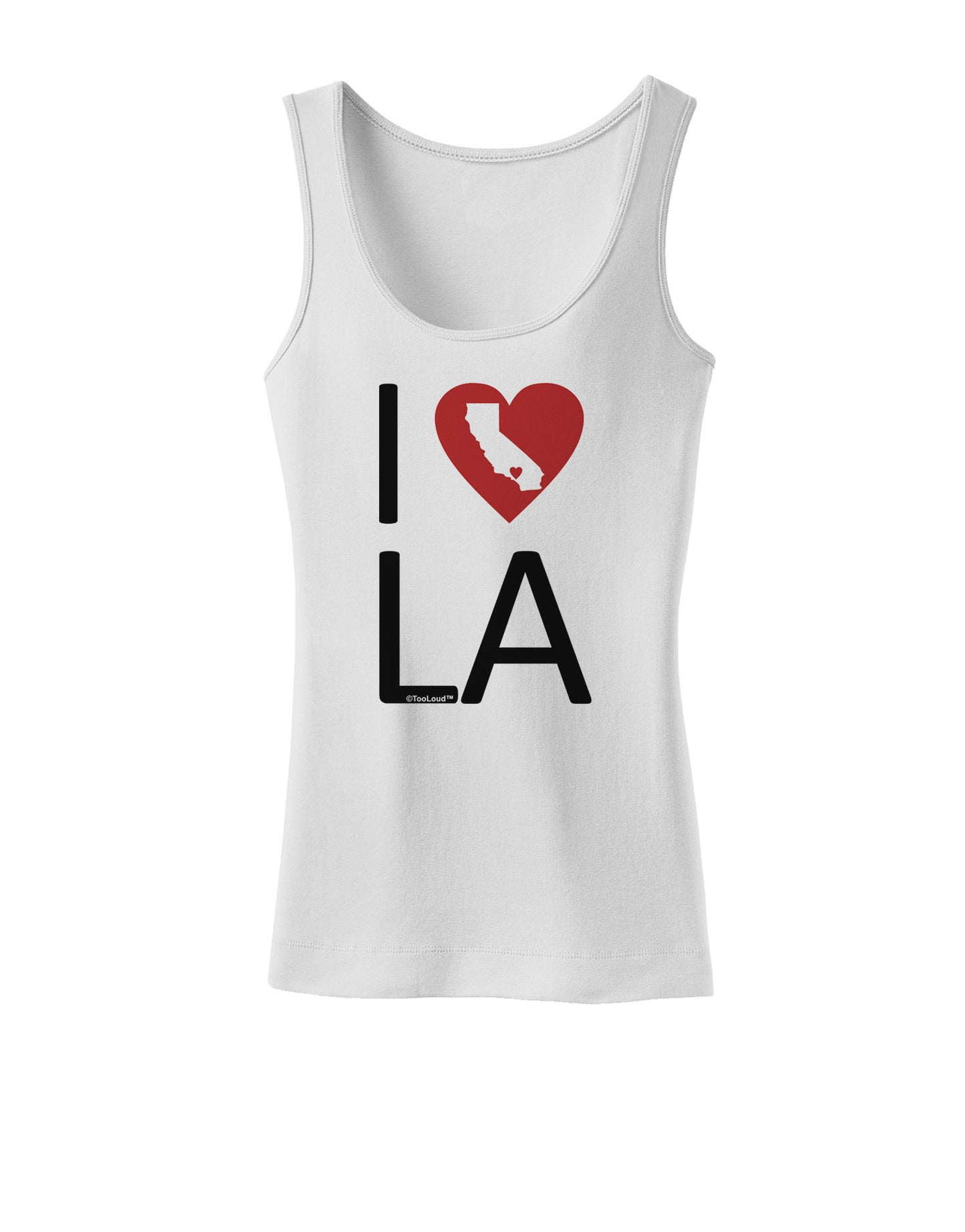 I Heart Los Angeles Womens Petite Tank Top-TooLoud-White-X-Small-Davson Sales