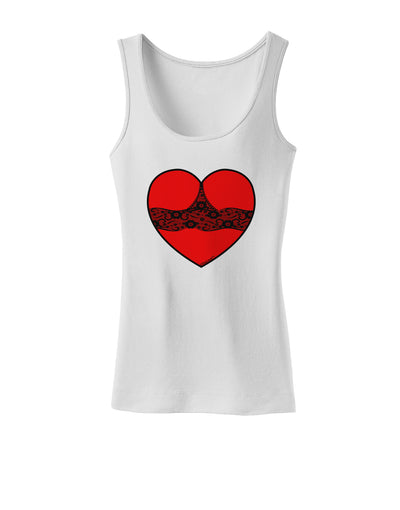 Black Lace Panty Heart Womens Tank Top-Womens Tank Tops-TooLoud-White-X-Small-Davson Sales