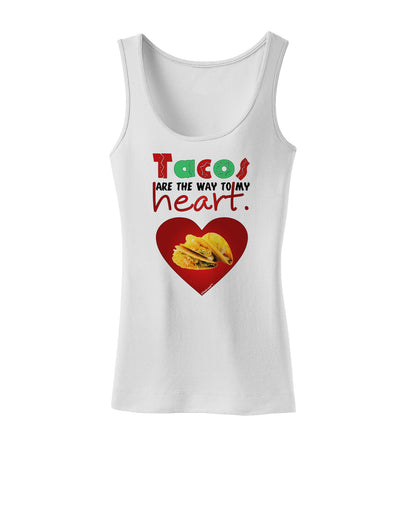 Tacos Are the Way To My Heart Womens Petite Tank Top-TooLoud-White-X-Small-Davson Sales