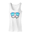 Kyu-T Face - Snaggle Cool Sunglasses Womens Tank Top-Womens Tank Tops-TooLoud-White-X-Small-Davson Sales