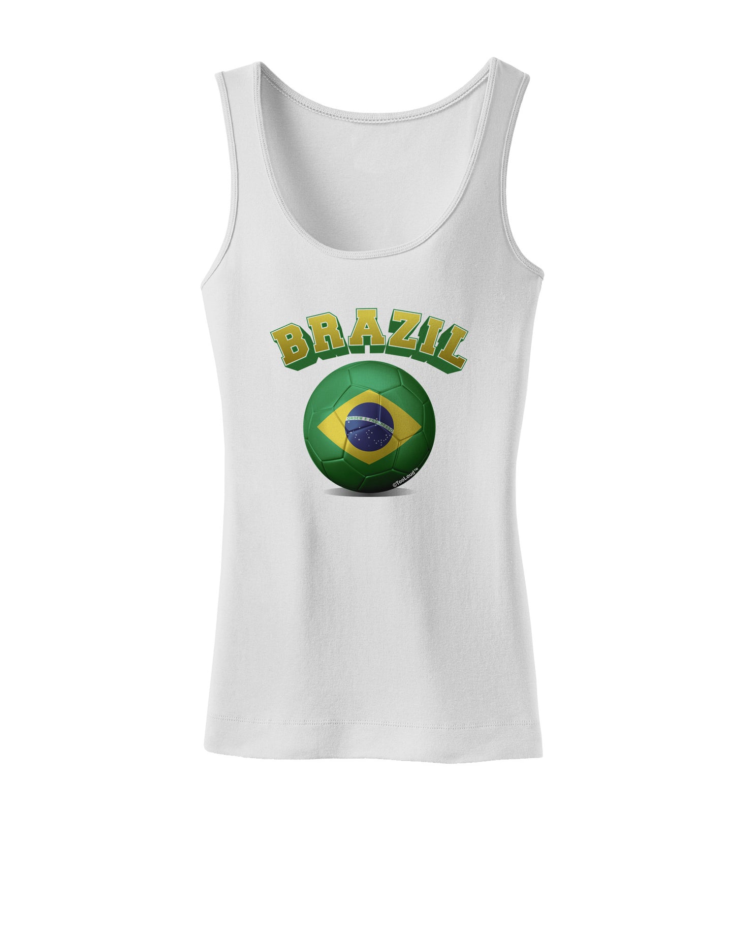 Soccer Ball Flag - Brazil Womens Petite Tank Top-TooLoud-White-X-Small-Davson Sales