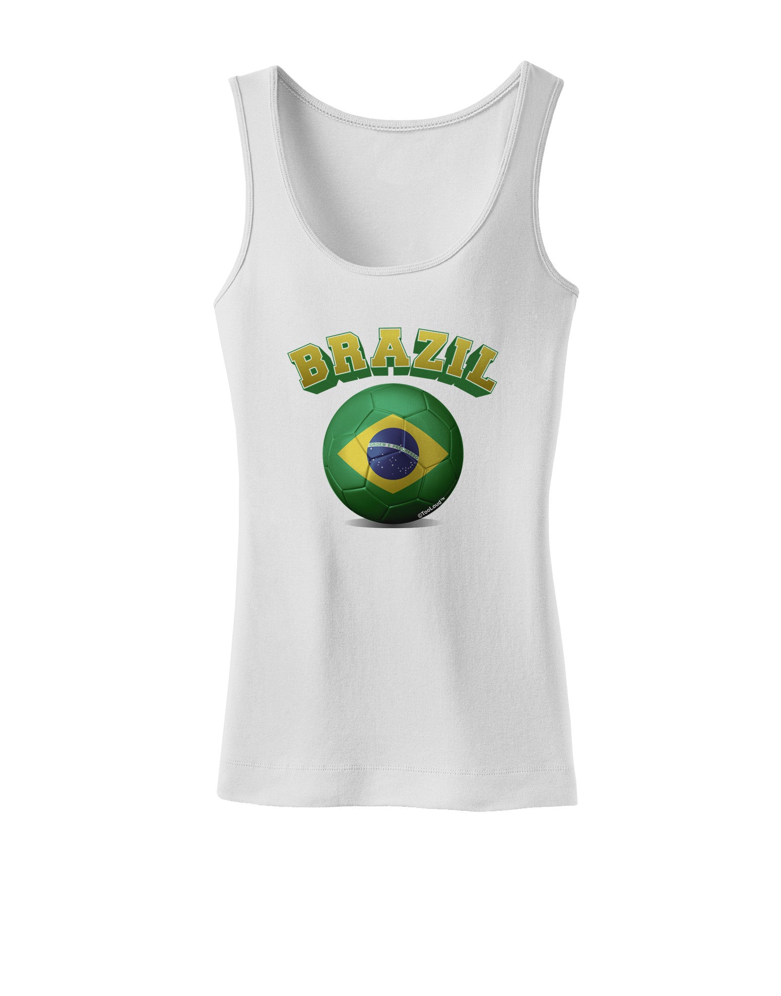 Soccer Ball Flag - Brazil Womens Petite Tank Top-TooLoud-White-X-Small-Davson Sales