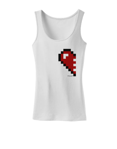 Couples Pixel Heart Design - Left Womens Tank Top by TooLoud-Womens Tank Tops-TooLoud-White-X-Small-Davson Sales