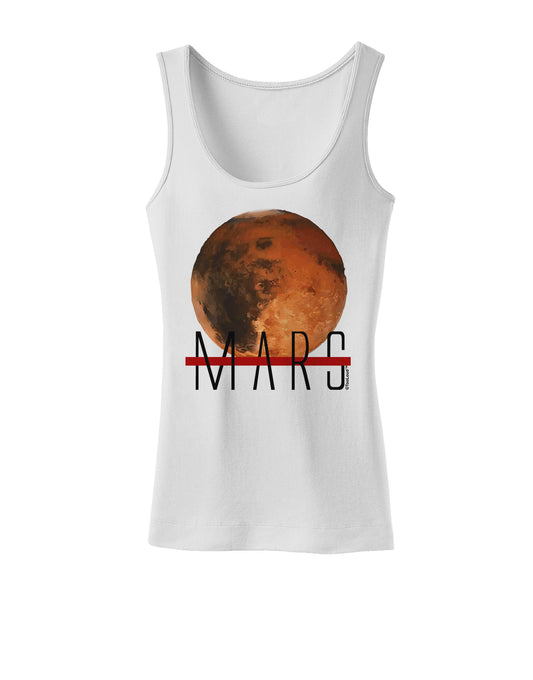 Planet Mars Text Womens Petite Tank Top-TooLoud-White-X-Small-Davson Sales