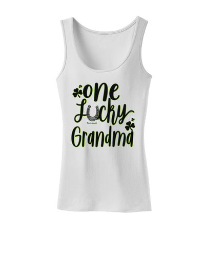 One Lucky Grandma Shamrock Womens Petite Tank Top-Womens Tank Tops-TooLoud-White-X-Small-Davson Sales