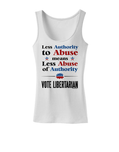 Libertarian Against Authority Abuse Womens Petite Tank Top-TooLoud-White-X-Small-Davson Sales