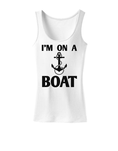 I'm on a BOAT Womens Tank Top-Womens Tank Tops-TooLoud-White-X-Small-Davson Sales