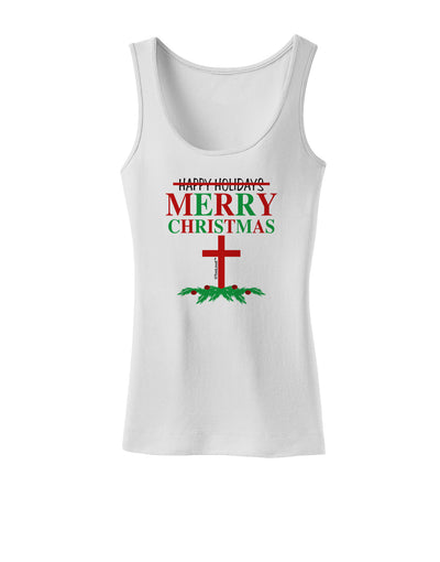 No Happy Holidays&#44; Merry Christmas Womens Tank Top-Womens Tank Tops-TooLoud-White-X-Small-Davson Sales