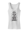 Keep Calm and Wash Your Hands Womens Petite Tank Top White 4XL Tooloud