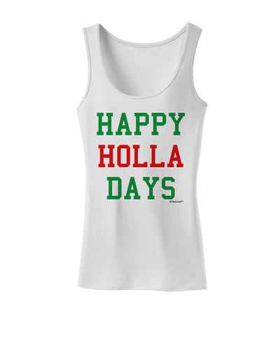 Happy Holla Days - Red and Green Womens Tank Top by TooLoud-Womens Tank Tops-TooLoud-White-X-Small-Davson Sales