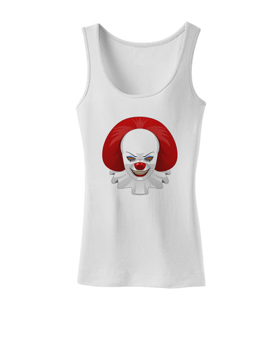 Scary Clown Face B - Halloween Womens Tank Top-Womens Tank Tops-TooLoud-White-X-Small-Davson Sales