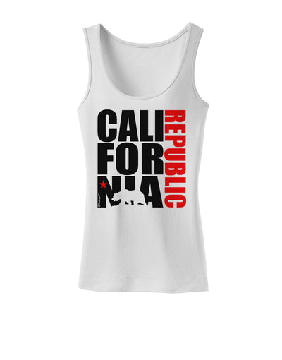 California Republic Design - California Red Star and Bear Womens Tank Top by TooLoud-Womens Tank Tops-TooLoud-White-X-Small-Davson Sales
