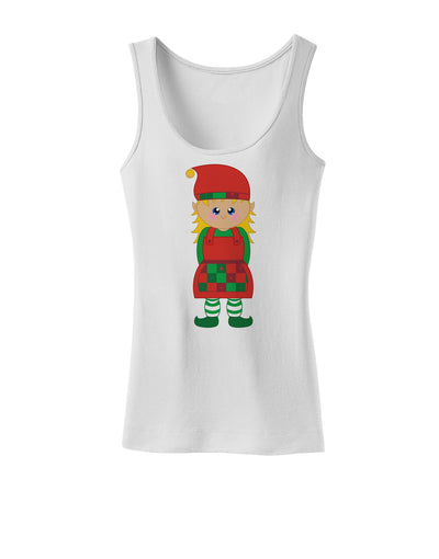 Cute Christmas Elf Girl Womens Tank Top-Womens Tank Tops-TooLoud-White-X-Small-Davson Sales