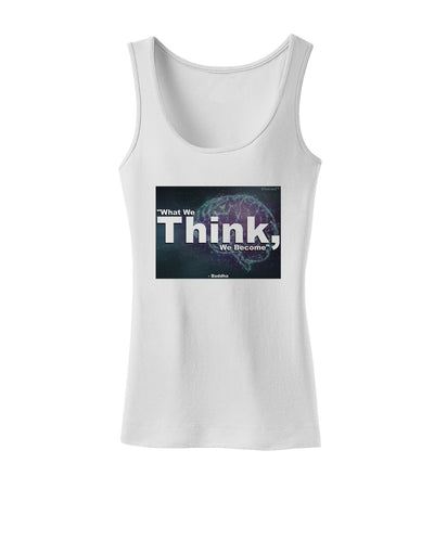 What We Think Buddha Womens Petite Tank Top-TooLoud-White-X-Small-Davson Sales