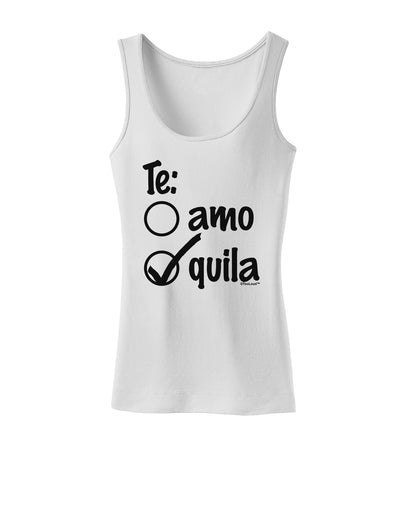 Tequila Checkmark Design Womens Tank Top by TooLoud-Womens Tank Tops-TooLoud-White-X-Small-Davson Sales