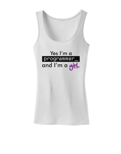 Yes I am a Programmer Girl Womens Petite Tank Top-TooLoud-White-X-Small-Davson Sales