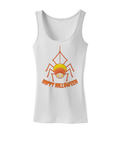 Cute Candy Corn Spider - Happy Halloween Womens Tank Top-Womens Tank Tops-TooLoud-White-X-Small-Davson Sales