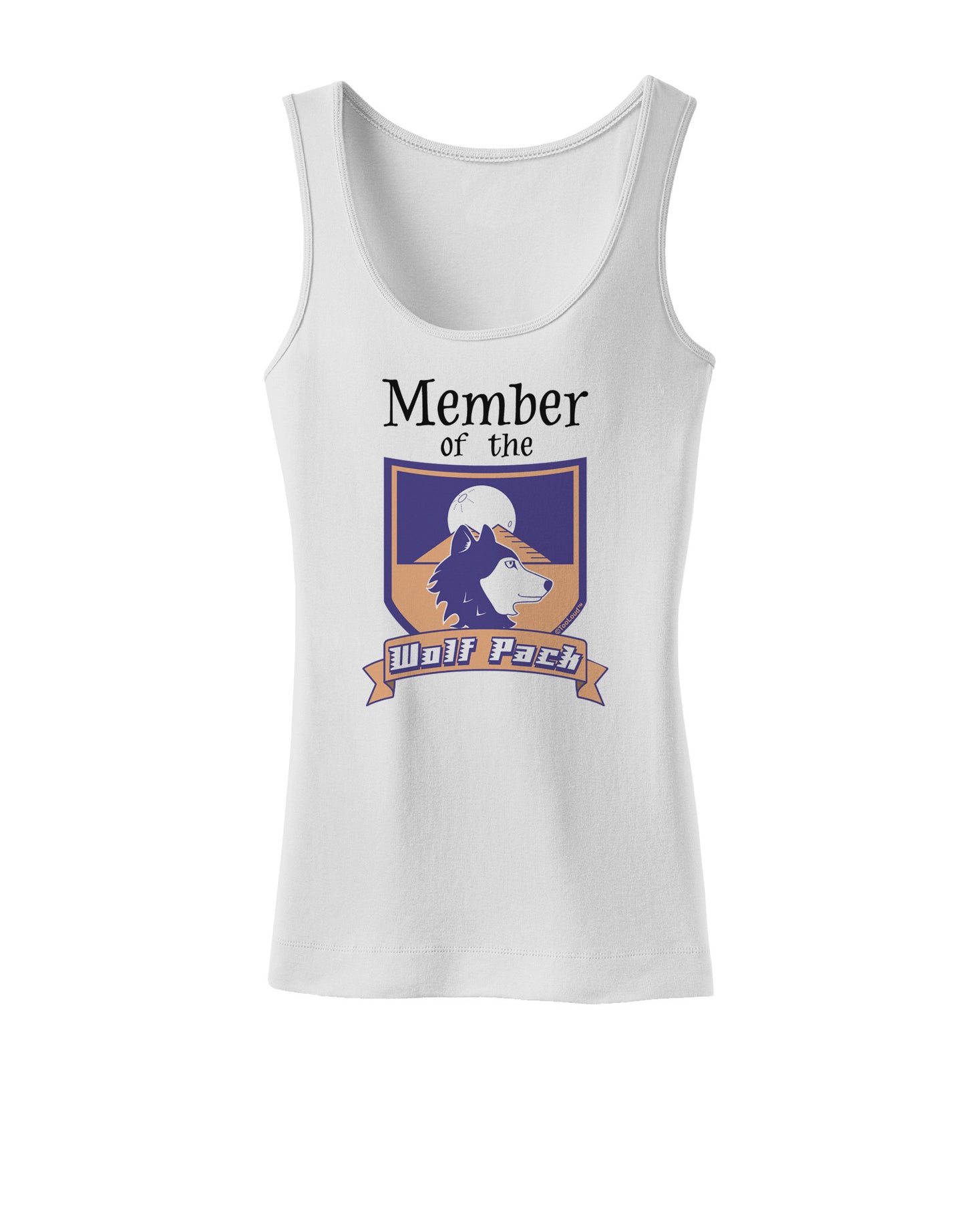 Member of the Wolf Pack Womens Petite Tank Top-TooLoud-White-X-Small-Davson Sales