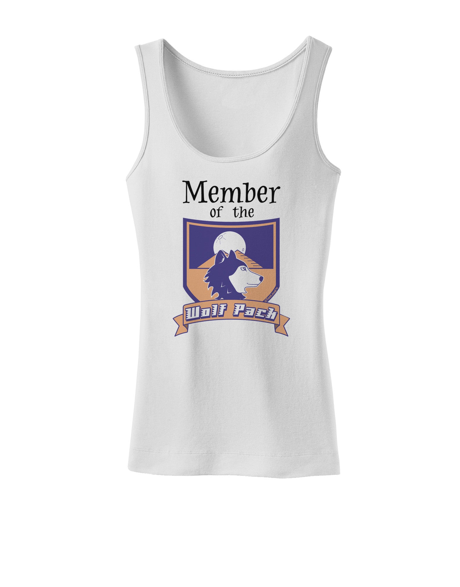 Member of the Wolf Pack Womens Petite Tank Top-TooLoud-White-X-Small-Davson Sales