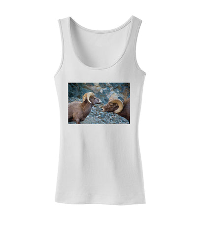 TooLoud Two Bighorn Rams Womens Tank Top-Womens Tank Tops-TooLoud-White-X-Small-Davson Sales