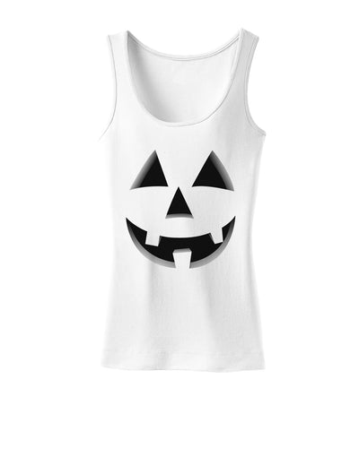 Happy Cute Jack O' Lantern Pumpkin Face Womens Tank Top-Womens Tank Tops-TooLoud-White-X-Small-Davson Sales