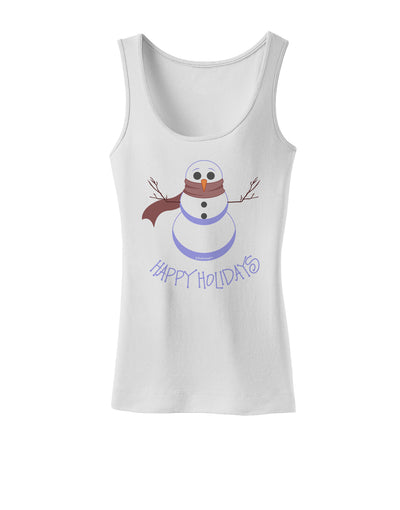 Snowman - Happy Holidays Womens Tank Top-Womens Tank Tops-TooLoud-White-X-Small-Davson Sales