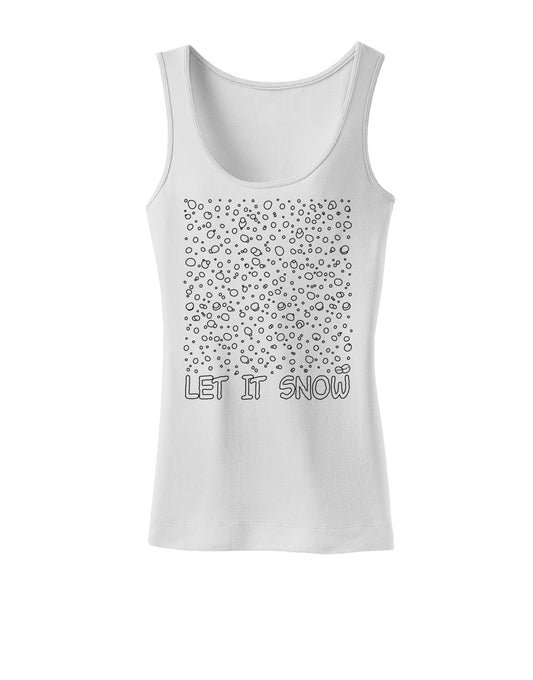 Let It Snow Text Snowflakes - Christmas Womens Tank Top-Womens Tank Tops-TooLoud-White-X-Small-Davson Sales