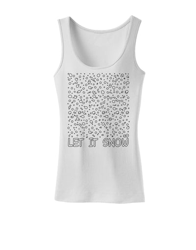 Let It Snow Text Snowflakes - Christmas Womens Tank Top-Womens Tank Tops-TooLoud-White-X-Small-Davson Sales