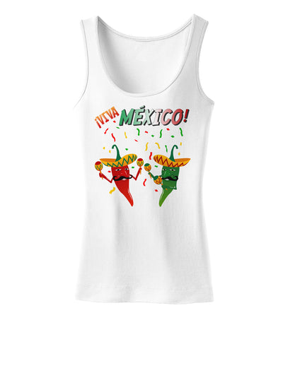 Viva Mexco Chili Peppers Womens Tank Top-Womens Tank Tops-TooLoud-White-X-Small-Davson Sales