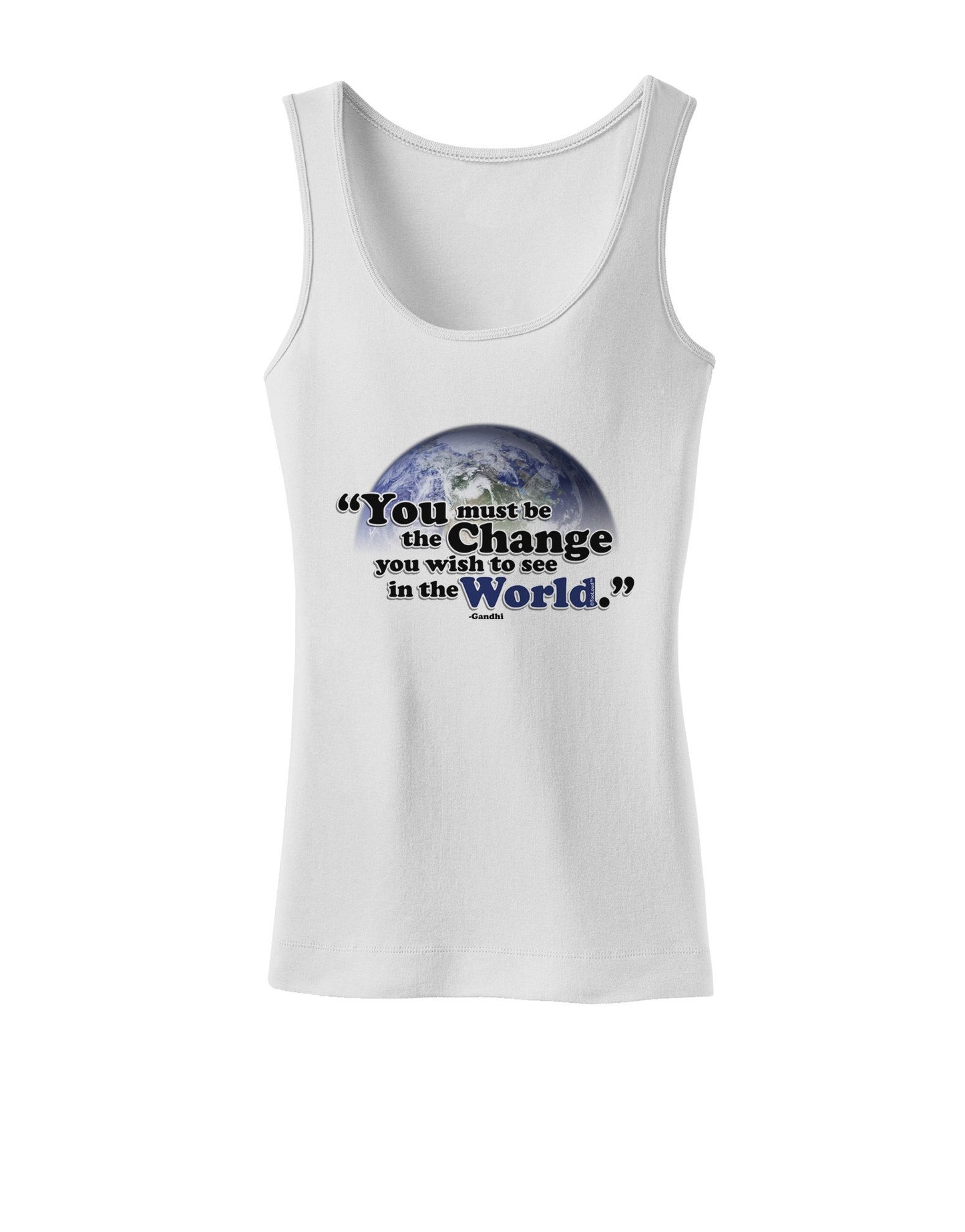 Change In The World Gandhi Womens Petite Tank Top-TooLoud-White-XXXX-Large-Davson Sales