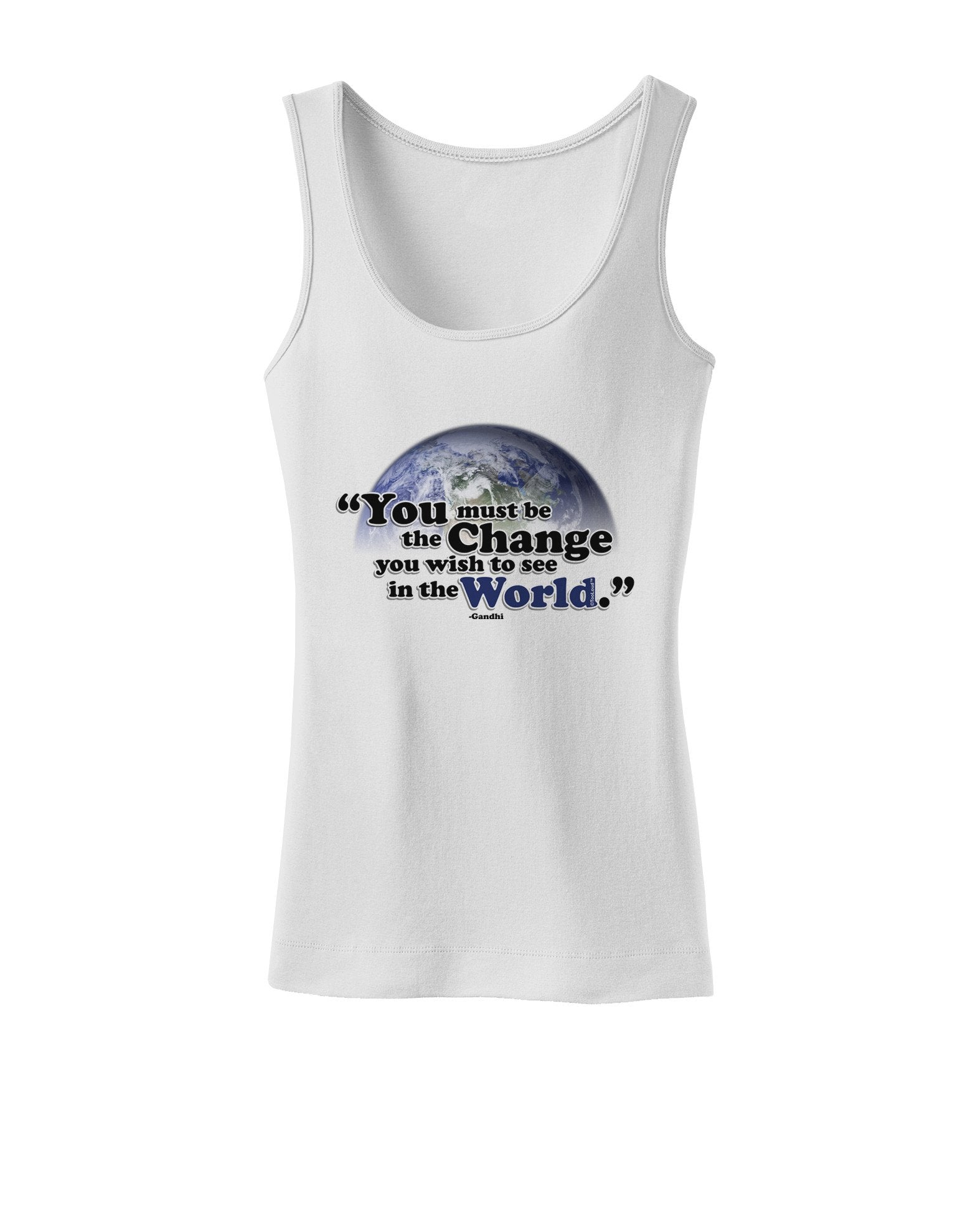 Change In The World Gandhi Womens Petite Tank Top-TooLoud-White-XXXX-Large-Davson Sales