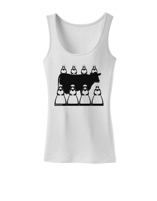 Eight Maids A Milking Womens Tank Top-Womens Tank Tops-TooLoud-White-X-Small-Davson Sales