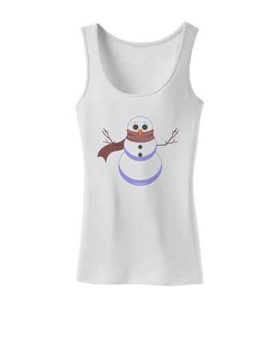 Snowman with Scarf Design Womens Tank Top-Womens Tank Tops-TooLoud-White-X-Small-Davson Sales