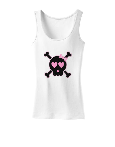 Pink and Black Crossbones Girl Womens Tank Top-Womens Tank Tops-TooLoud-White-X-Small-Davson Sales