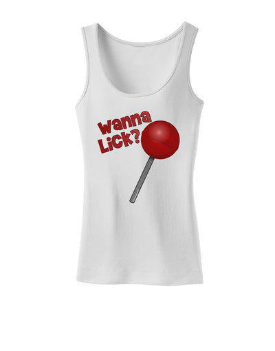 Wanna Lick Lollipop Womens Petite Tank Top-TooLoud-White-X-Small-Davson Sales