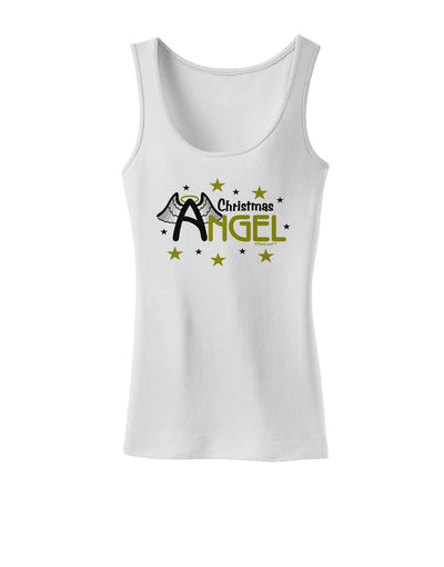 Christmas Angel Text Womens Tank Top-Womens Tank Tops-TooLoud-White-X-Small-Davson Sales