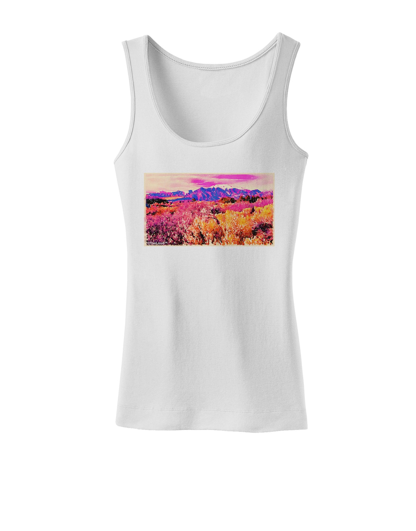 Colorful Colorado Mountains Womens Petite Tank Top-TooLoud-White-X-Small-Davson Sales