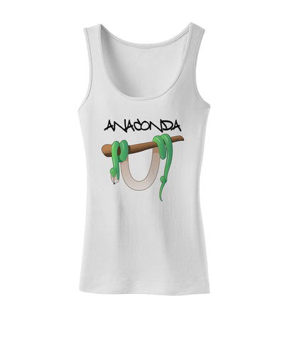 Anaconda Design Green Text Womens Tank Top-Womens Tank Tops-TooLoud-White-X-Small-Davson Sales