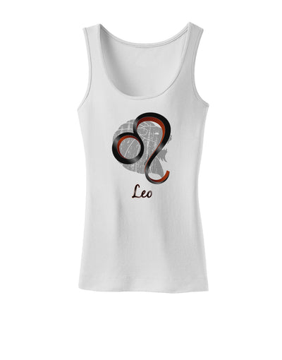 Leo Symbol Womens Petite Tank Top-TooLoud-White-X-Small-Davson Sales