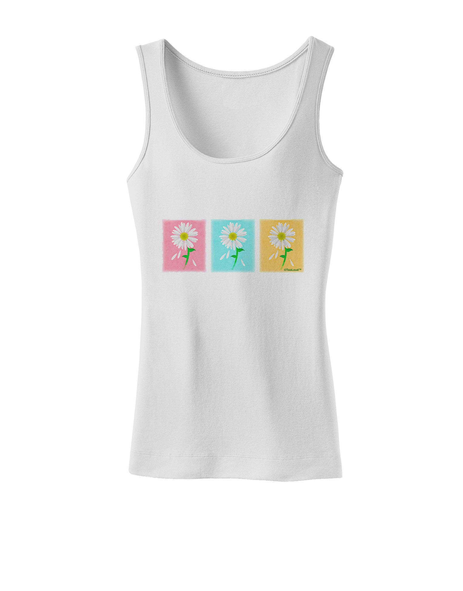Pretty Daisies Watercolor Womens Petite Tank Top-Womens Tank Tops-TooLoud-White-X-Small-Davson Sales