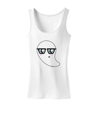 Cute Nerd Ghost Halloween Womens Tank Top-Womens Tank Tops-TooLoud-White-X-Small-Davson Sales