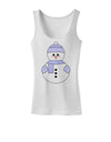 Cute Snowman With Hat and Scarf Christmas Womens Tank Top-Womens Tank Tops-TooLoud-White-X-Small-Davson Sales