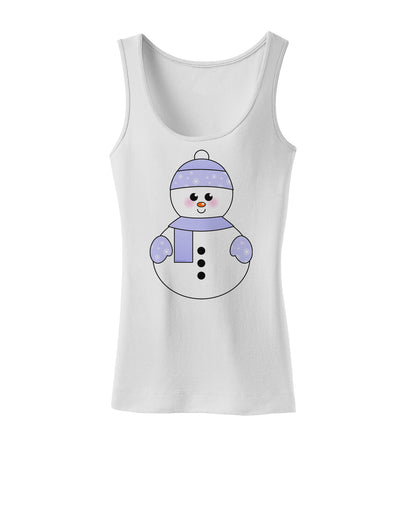 Cute Snowman With Hat and Scarf Christmas Womens Tank Top-Womens Tank Tops-TooLoud-White-X-Small-Davson Sales