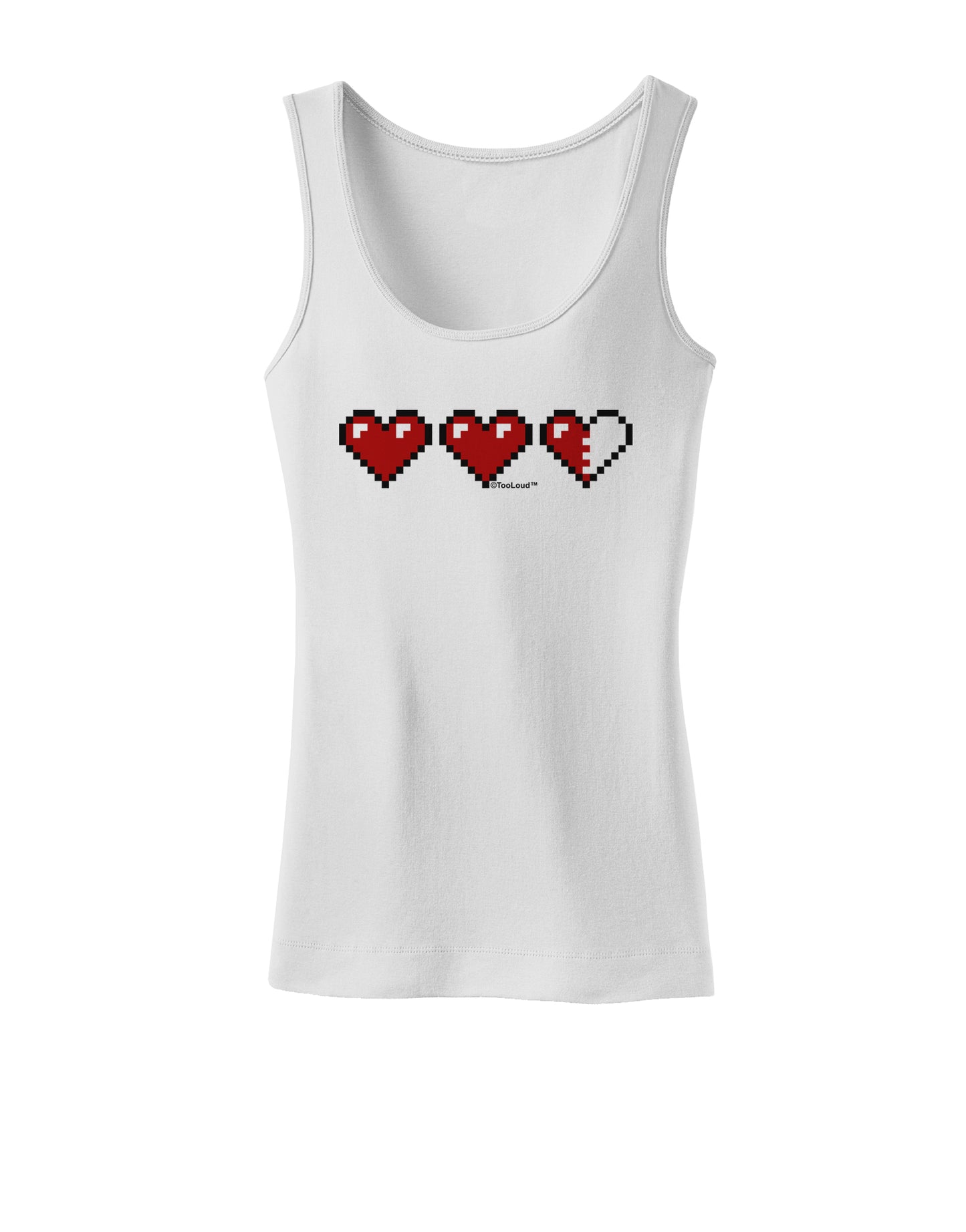 Couples Pixel Heart Life Bar - Left Womens Tank Top by TooLoud-Womens Tank Tops-TooLoud-White-X-Small-Davson Sales