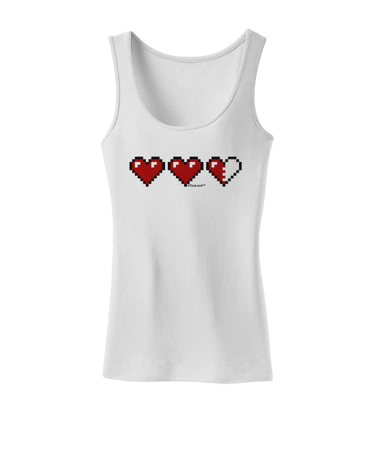 Couples Pixel Heart Life Bar - Left Womens Tank Top by TooLoud-Womens Tank Tops-TooLoud-White-X-Small-Davson Sales